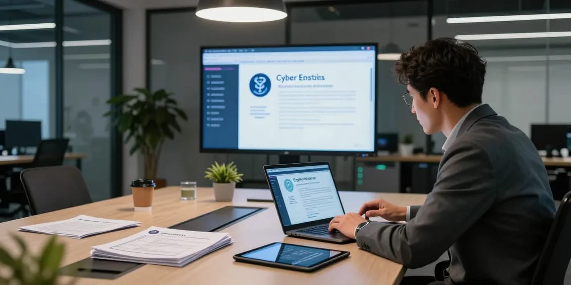 How to get Cyber Essentials certified with a dedicated IT specialist reviewing compliance in a modern workspace.