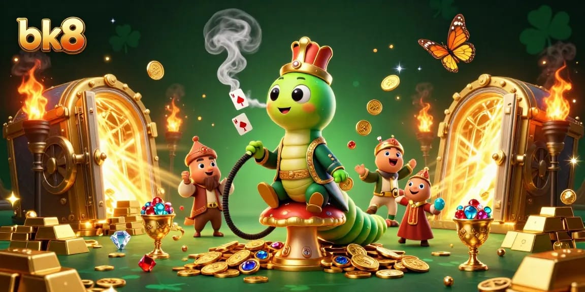 Experience thrilling gaming at bk8 with a lively 3D illustration showcasing dynamic casino elements.