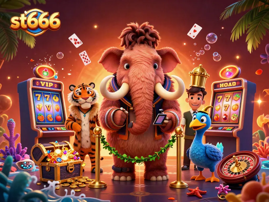 Experience thrilling gameplay with the st666 casino featuring vibrant slot machines and colorful characters.