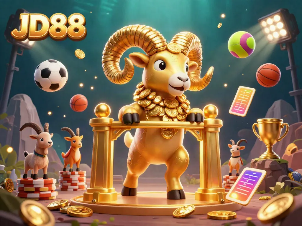 Engage with interactive JD88 gaming action set in a 3D vibrant casino scene.