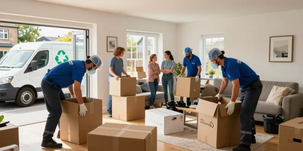 House Clearance Edinburgh service team efficiently removing items from a home.