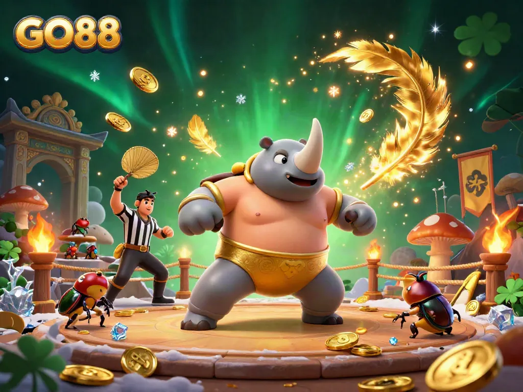 Celebrate your wins with GO88 in an exhilarating illustrated casino showdown featuring vibrant characters and dynamic elements.