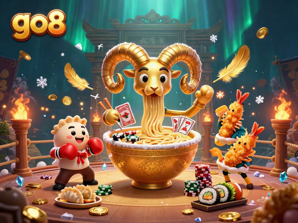 Experience the excitement of go8 with a vibrant casino-themed scene featuring dynamic animated characters.