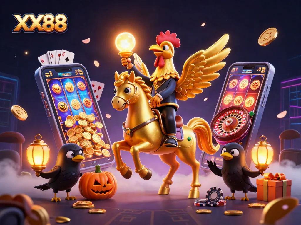Experience thrilling gaming at XX88 with vibrant 3D casino scenes showcasing slot excitement.