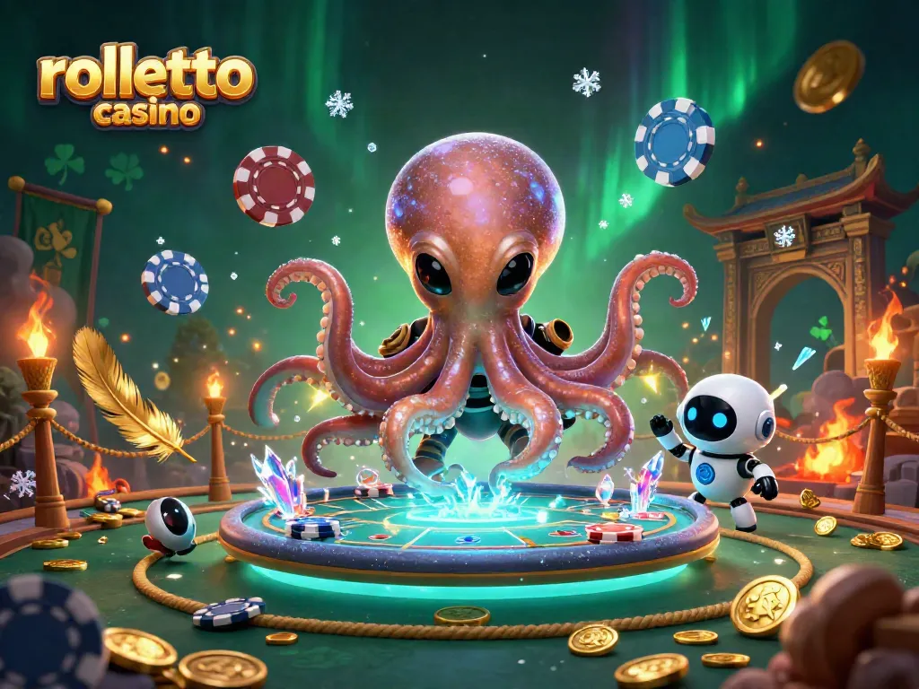 Play poker with the rolletto casino's 3D alien octopus at a holographic table