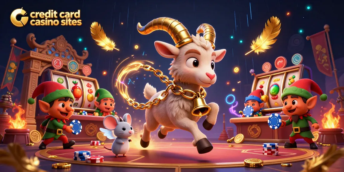 Experience the excitement at credit card casino sites with lively characters and dynamic slot games.