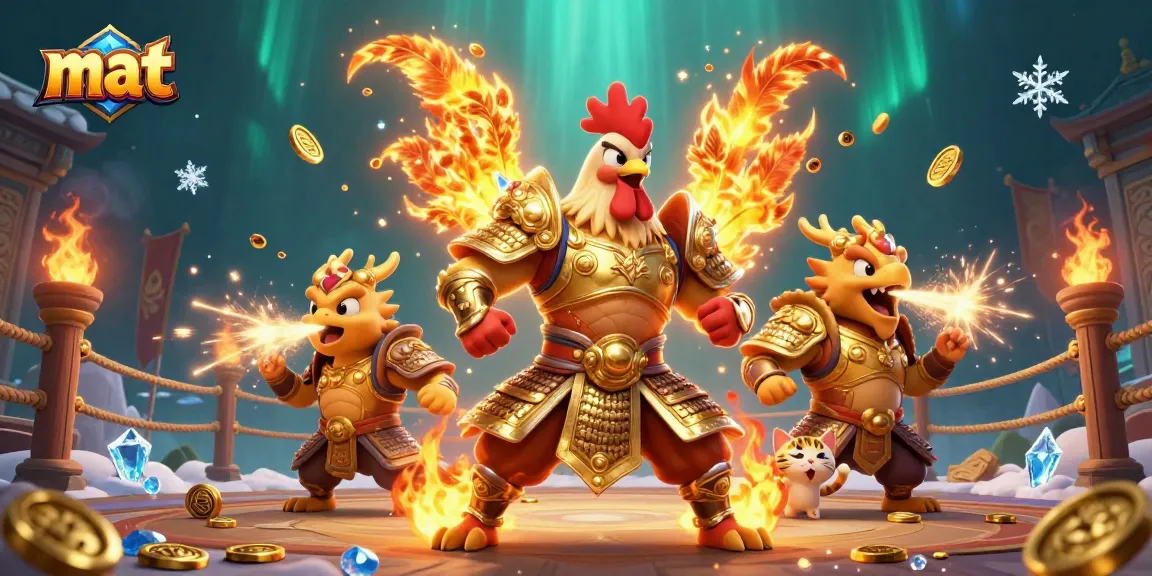 Witness powerful characters battling in an online gambling arena at mat, where excitement and riches await.
