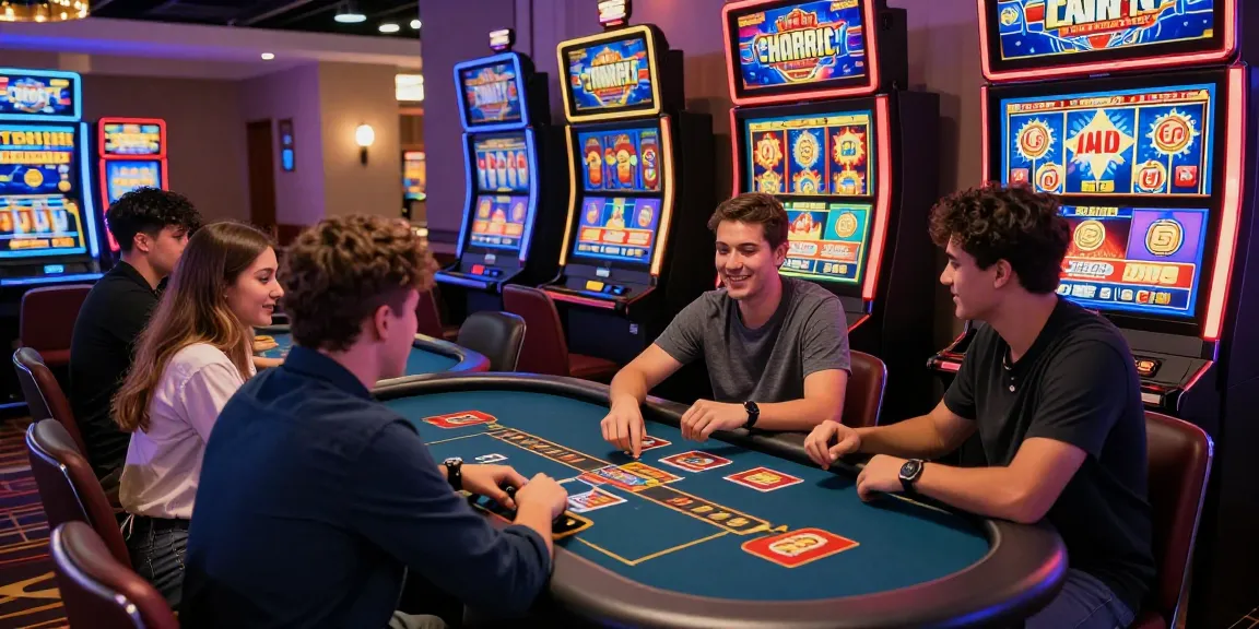 Casino players engaging at a credit card casino featured on https://jumpspace.org.uk, showcasing lively gameplay and vibrant atmosphere.