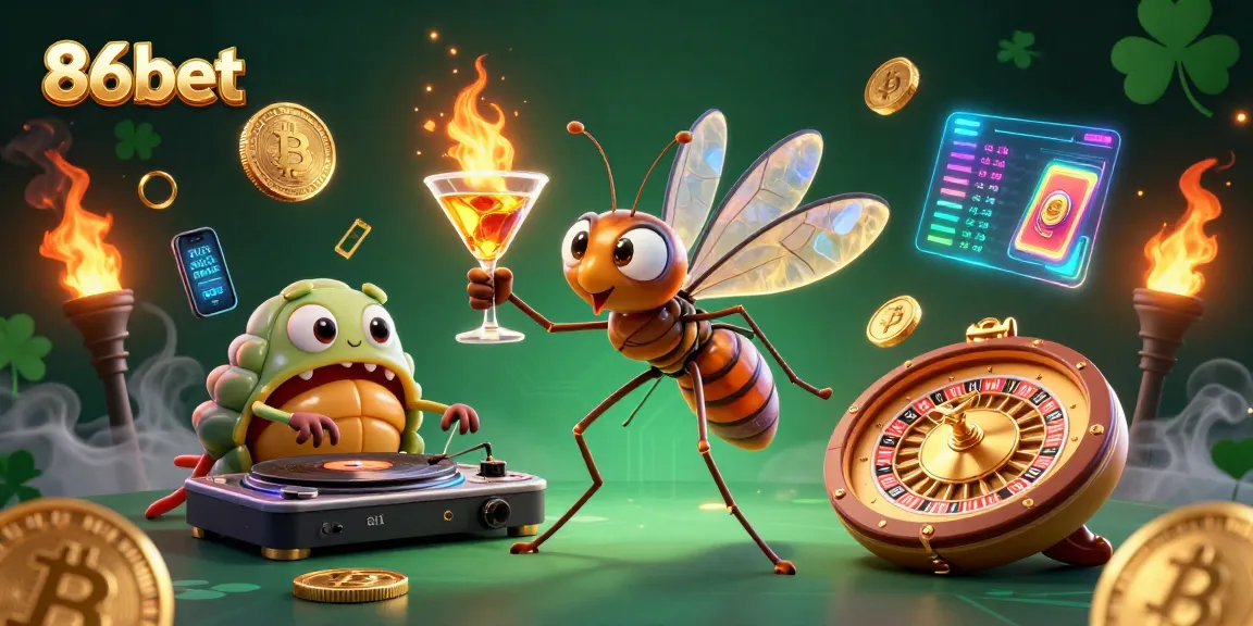 Experience the excitement of 86bet with our lively casino scene featuring animated characters and vibrant gaming elements.