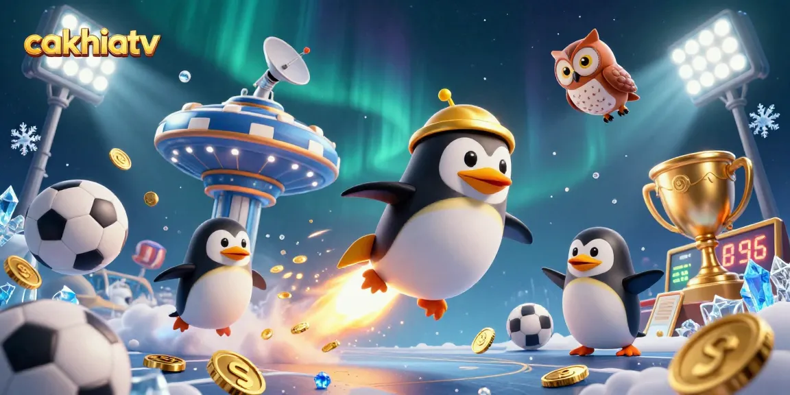 Experience the thrilling atmosphere of cakhiatv as the golden penguin engages in dynamic sports betting action!