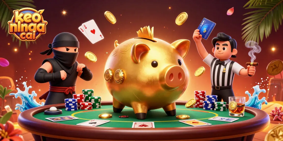 Experience thrilling betting action with keo nha cai as gold coins rain down in an animated casino scene.