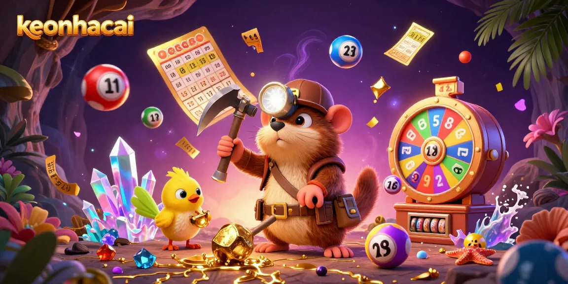 Engage with keonhacai in this vibrant 3D scene of a treasure hunter mole amidst golden gems.