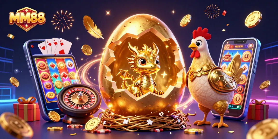 Engage with MM88’s vibrant display unearthing casino treasures amidst dynamic gaming elements.