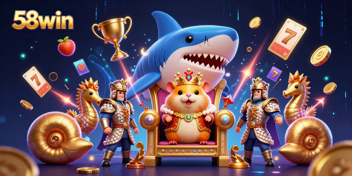 Experience the thrilling 58win slots action with a delightful hamster king and swirling jackpots.