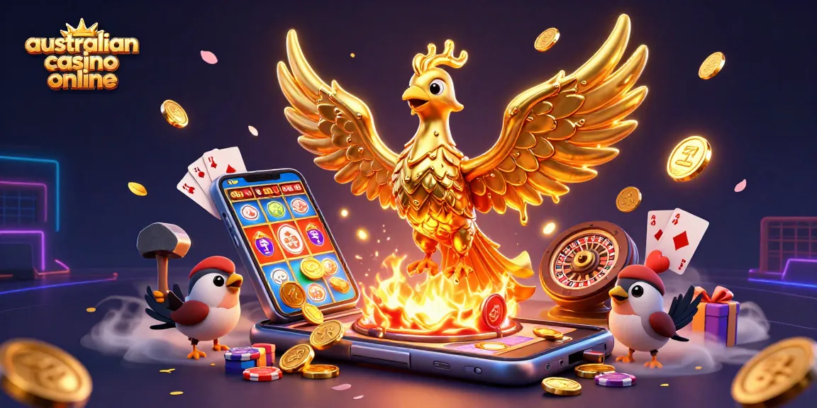 Engage with the vibrant action of australian casino online as the golden phoenix soars amidst dynamic gaming elements.
