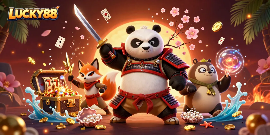 Experience the excitement of LUCKY88 slots with vibrant characters and dynamic game elements.