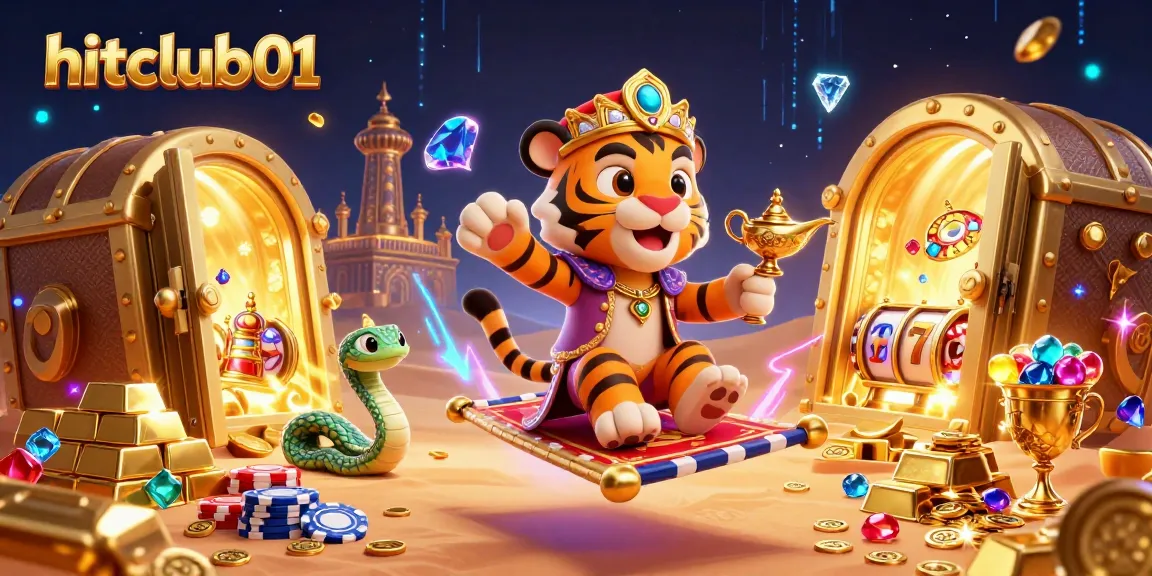 Experience hitclub01's vibrant online gaming with a luxurious Arabian Nights theme, showcasing rich illustrations.