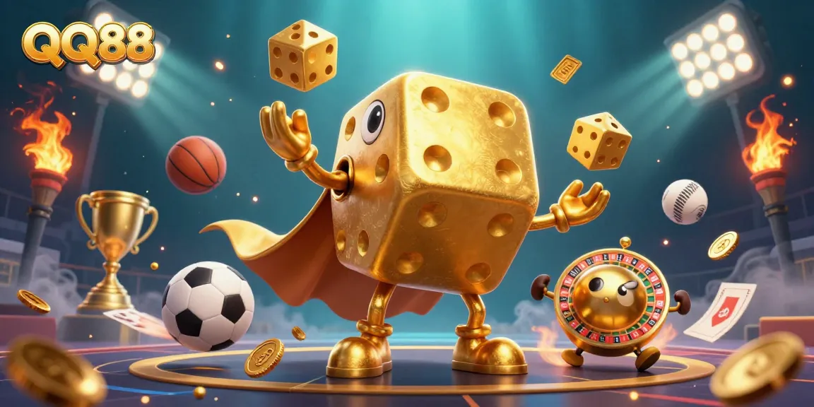 Experience the excitement of QQ88 with dynamic sports betting elements and lavish casino visuals.
