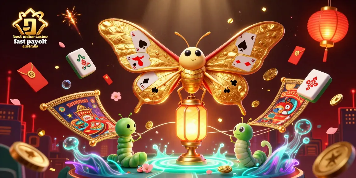 Experience the best online casino fast payout Australia with vibrant graphics and golden visuals.