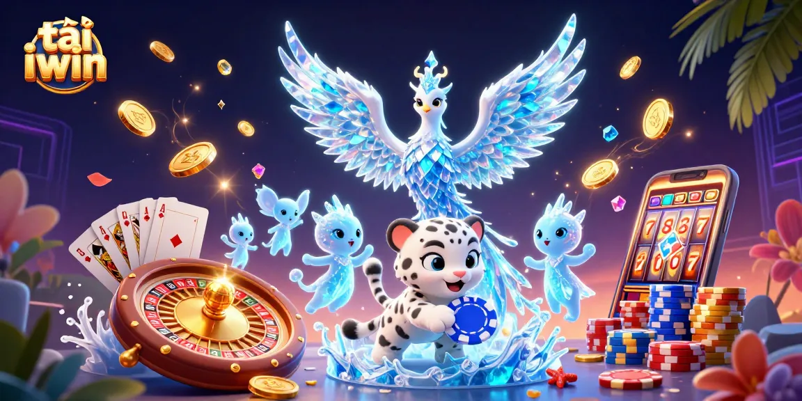 Experience the excitement to tải iwin as players engage with dazzling casino elements in a vibrant, animated scene.