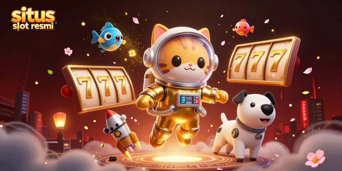Play exciting games at situs slot resmi with this vibrant 3D illustration featuring winning slot elements.
