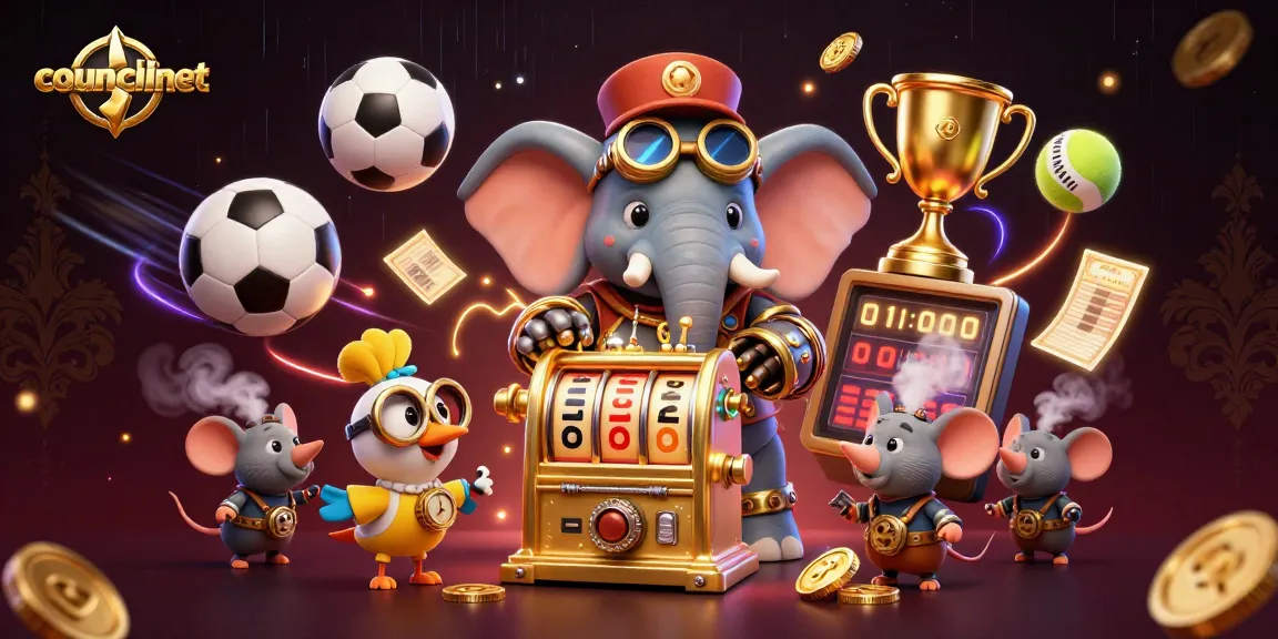 Engage with councilnet's vibrant casino experience featuring steampunk elephant and sports elements.