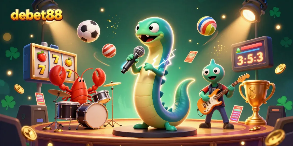 Experience debet88 excitement with an electric eel DJ and lively gaming atmosphere.