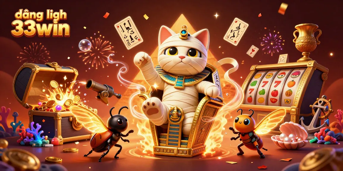 Experience a thrilling đăng nhập 33win adventure with vibrant slot reels and exciting casino elements.