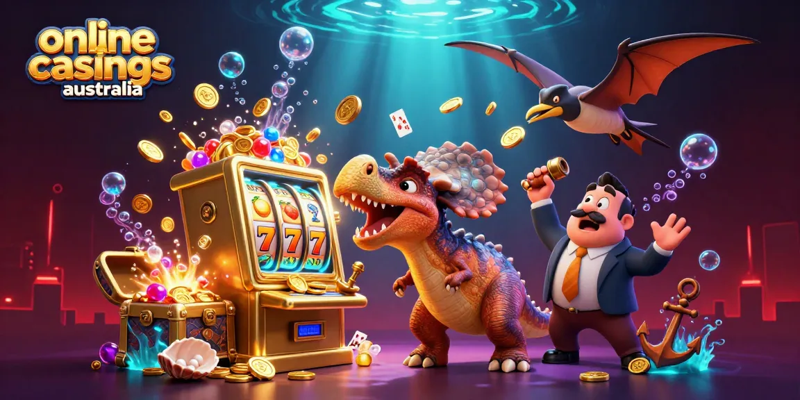 Experience the excitement of online casinos Australia with vibrant 3D characters and golden jackpots.