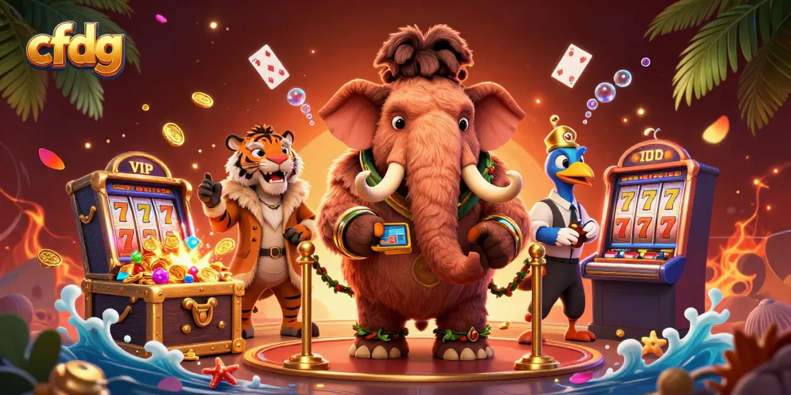 Engage with cfdg's exclusive casino atmosphere featuring a woolly mammoth bouncer at the entrance.