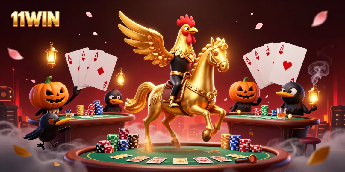 Experience thrilling gameplay at 11WIN with vibrant poker elements and dynamic casino atmosphere.