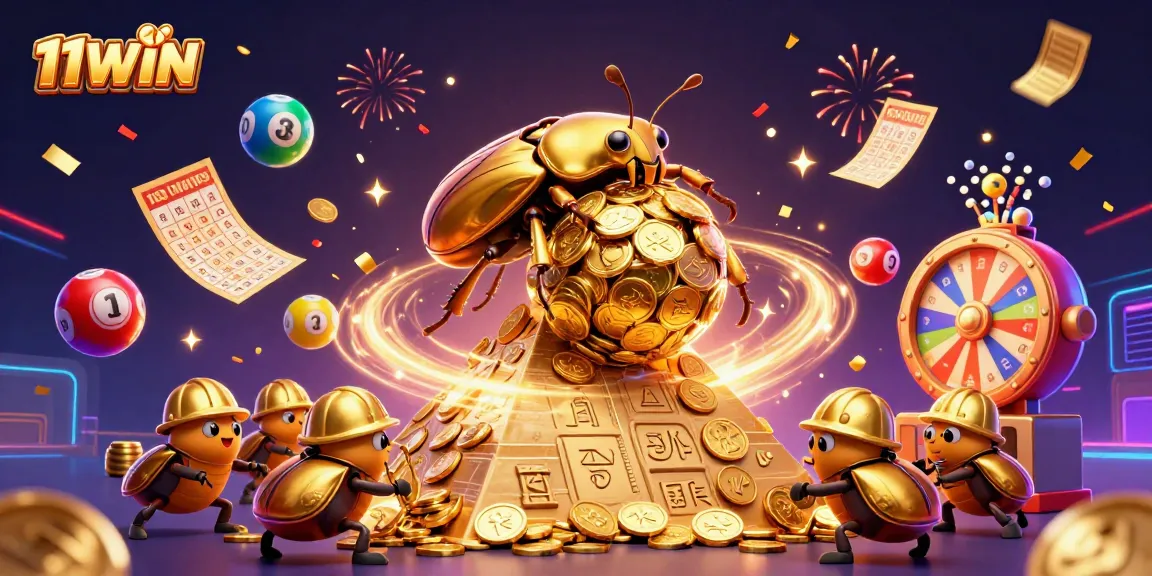 Experience winning excitement with 11WIN's vibrant casino adventure illustrated in 3D.