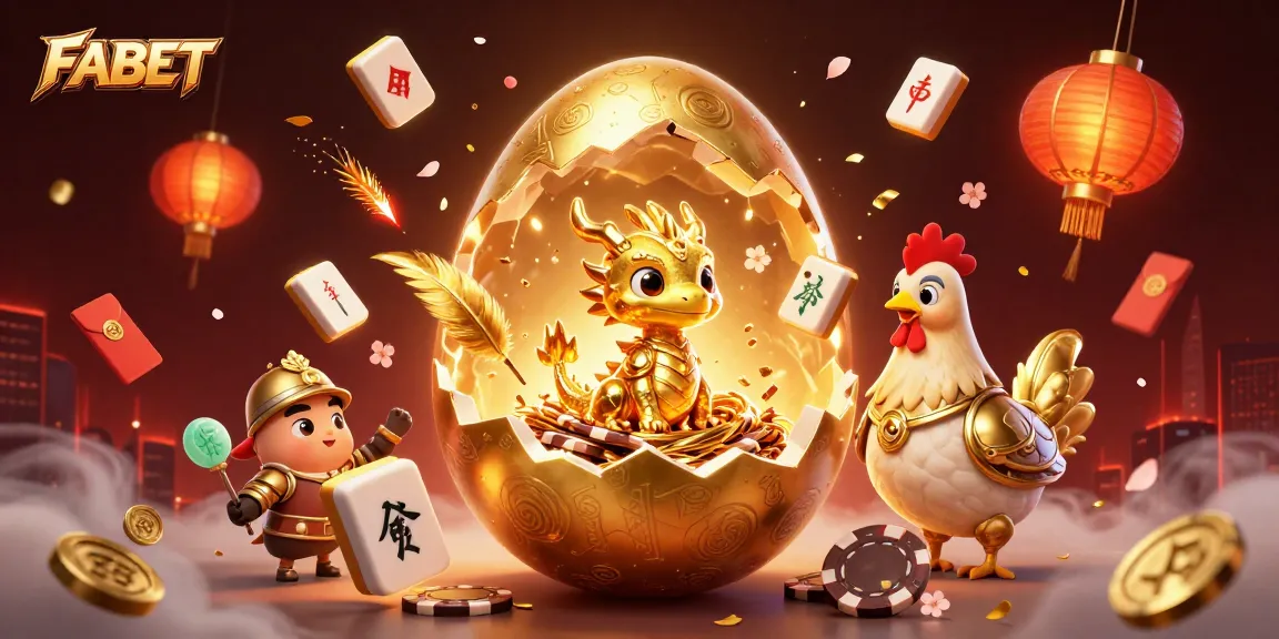 Experience the excitement of FABET with a dynamic casino scene featuring a golden dragon and poker chips.