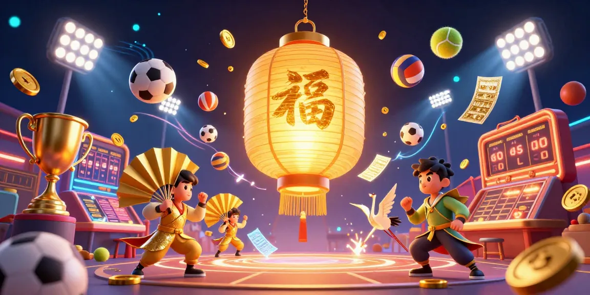 Engage with 11WIN's vibrant 3D illustration showcasing unique casino elements for Sports Betting fun.