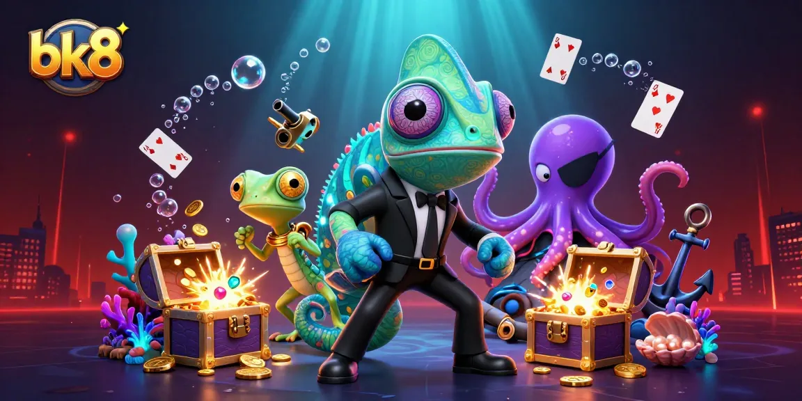 Engage with bk8's vibrant underwater casino world as characters compete in thrilling games.
