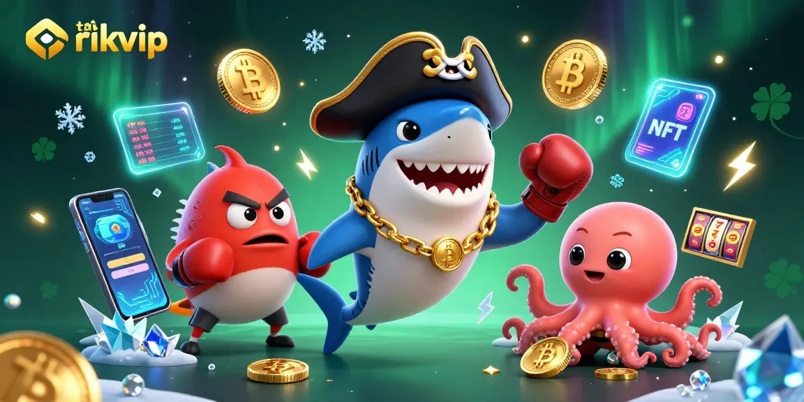 Engage in thrilling gameplay with tải rikvip amidst a vibrant 3D casino scene featuring animated characters.