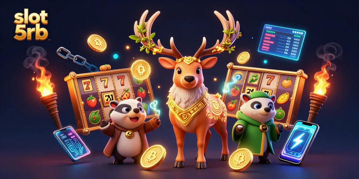 Spin and win at slot 5rb with dynamic slot reels and colorful characters illuminating the excitement.